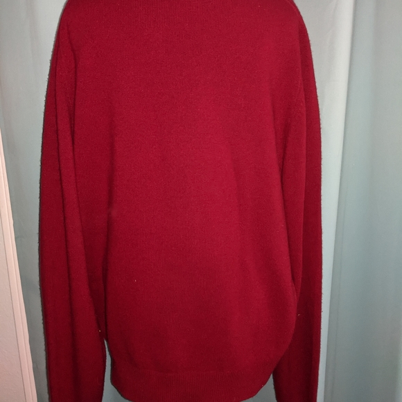80s Glenmac Scotland Geelong 100% LambsWool St Andrew Sweater Red Men's Size L - Picture 4 of 5
